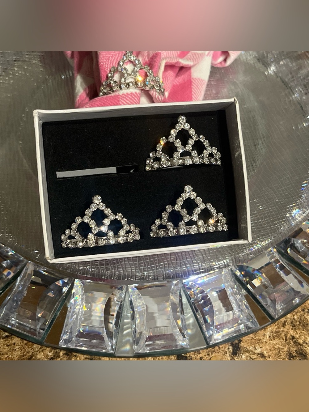 Silver Crystal Tiara napkin rings